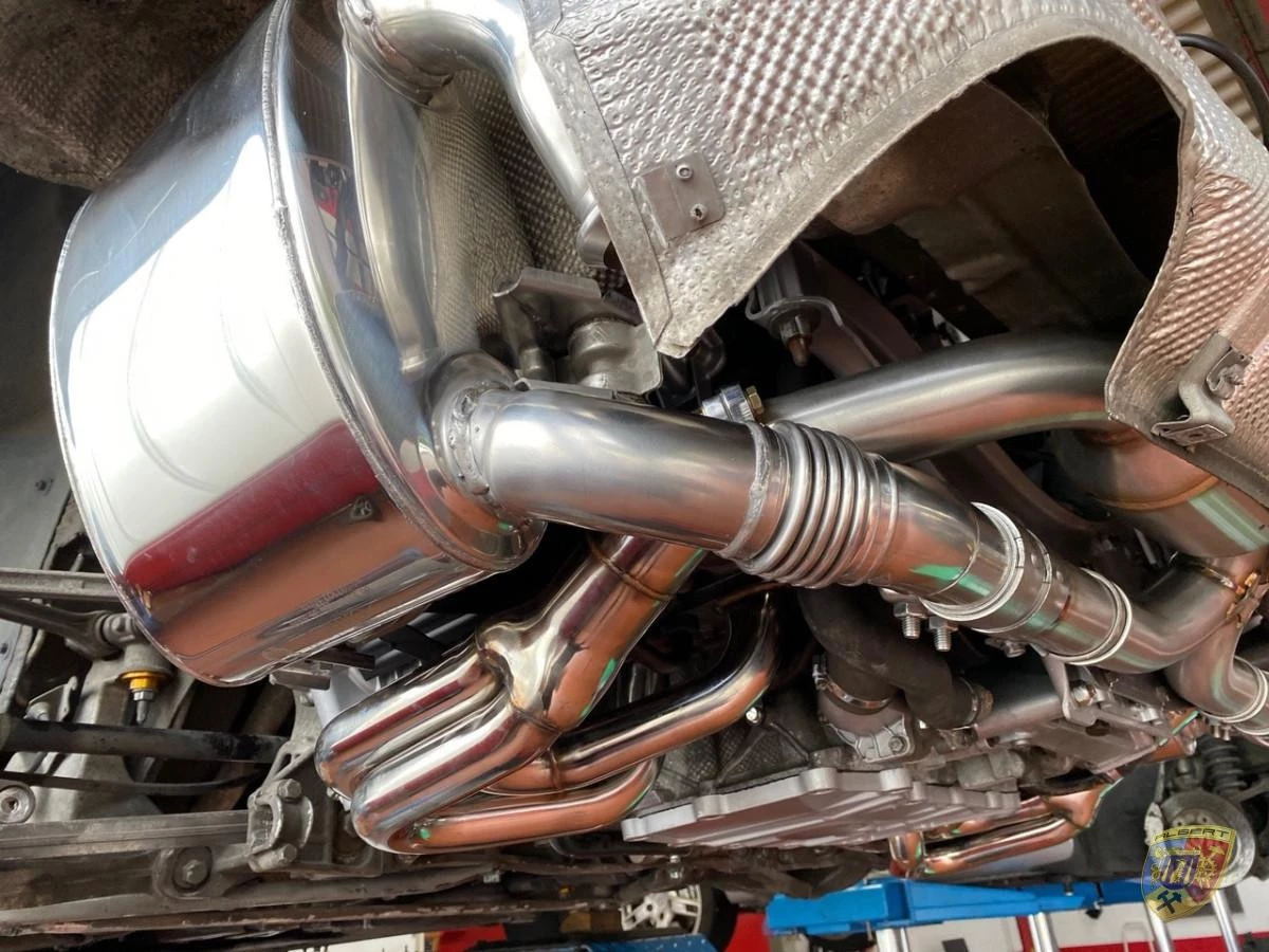 996 Carrera 3.4 sports exhaust polished stainless steel TÜV accessories Porsche 911 – Albert Motorsport