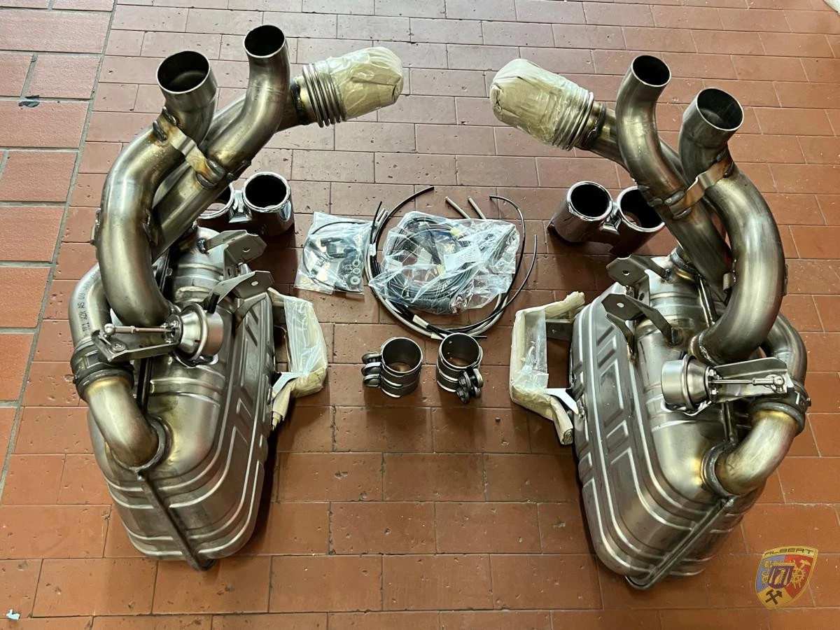 997.1 Carrera sports flap exhaust with chrome-plated stainless steel tailpipes original Porsche 911 – Albert Motorsport