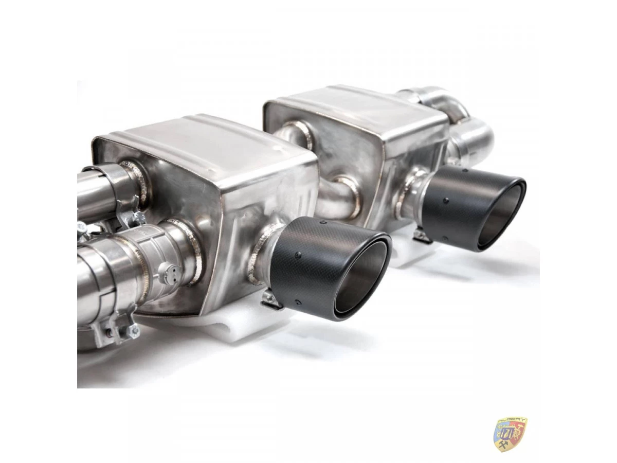 991.2 Carrera système d'échappement sport à clapet 300 cellules cat en acier inoxydable Porsche 911 | Albert Motorsport