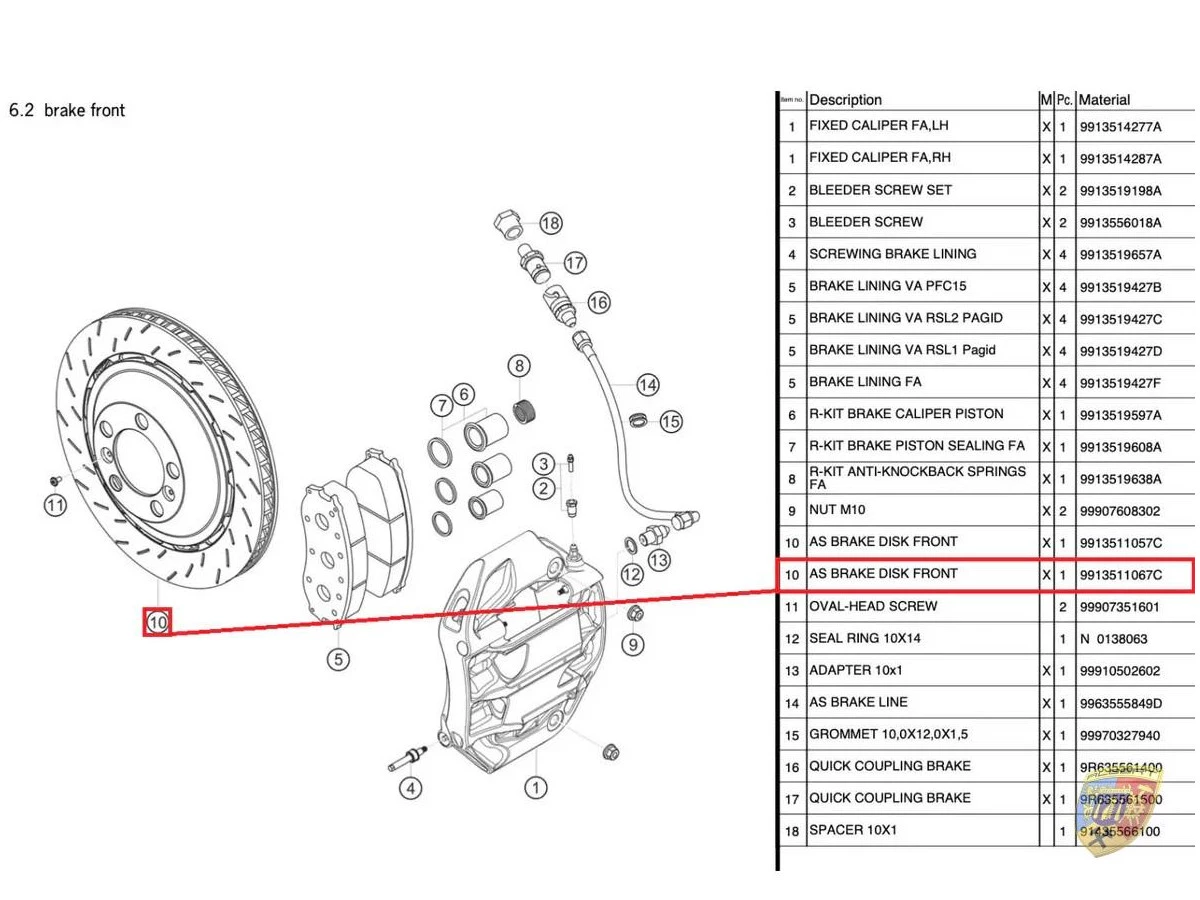 Discos de freno 991 GT3 R Juego de discos de freno delanteros originales para Porsche 911 | Albert Motorsport