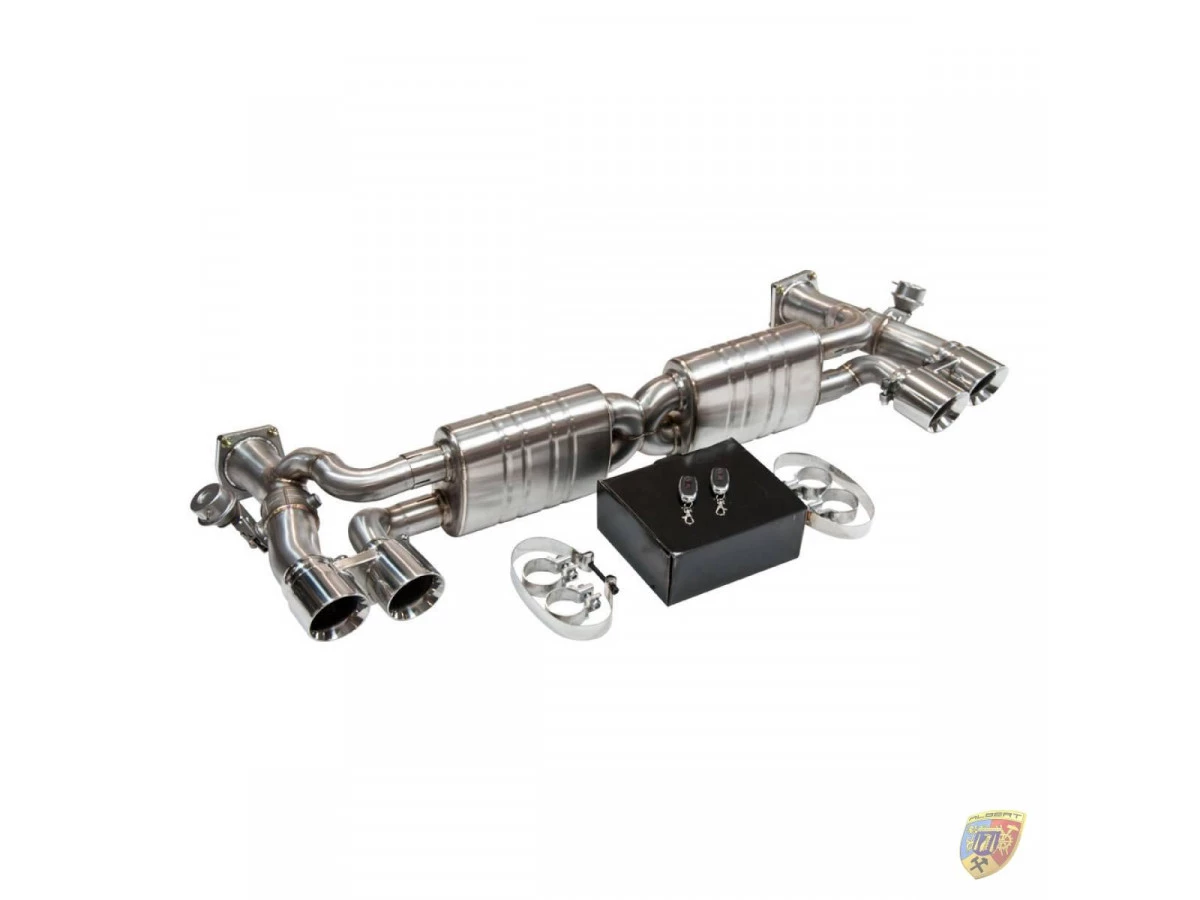 991.1 Turbo - Sistema de escape deportivo GT2 con aletas de acero inoxidable Porsche 911 | Albert Motorsport