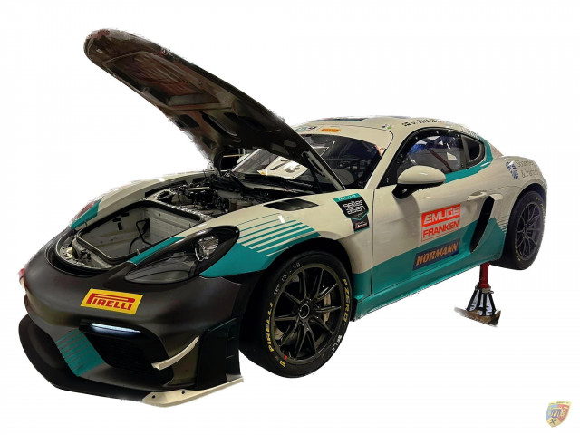 718 GT4 Clubsport Guardabarros delantero de fibra natural para coche de carreras Porsche Cayman 2