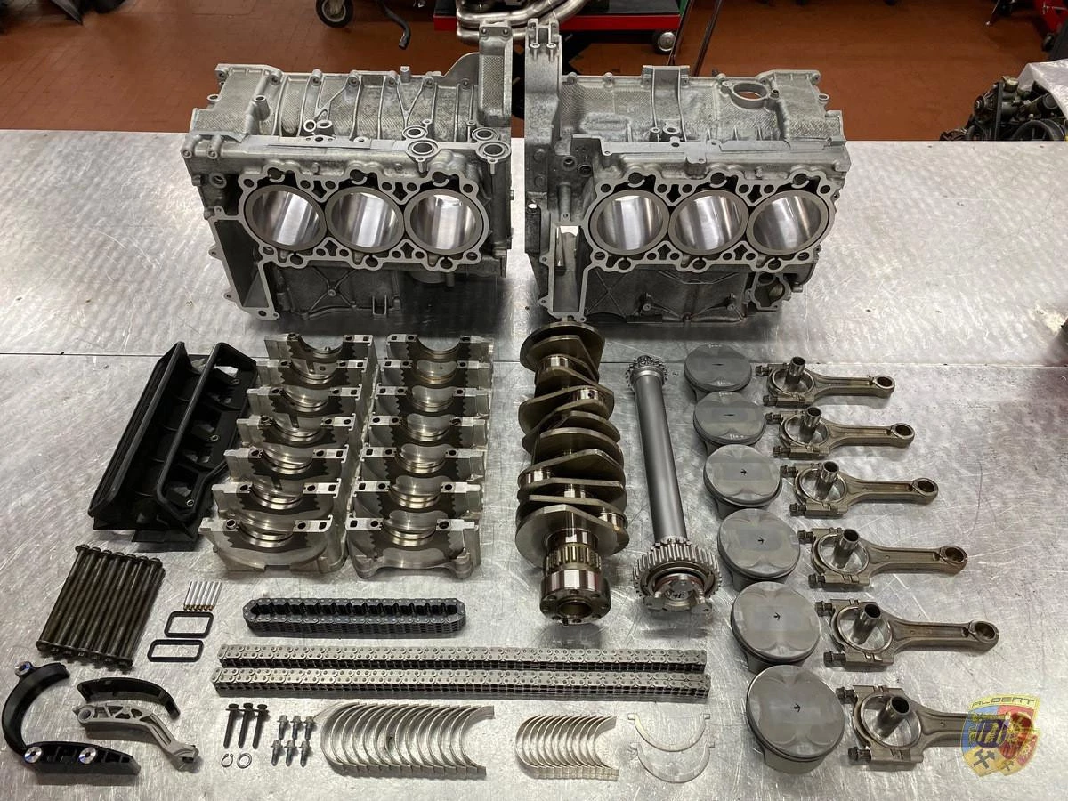 986, 987, 996, 997, blocco motore Porsche completato con pistoni e cilindri in cromo molibdeno in cambio | Albert Motorsport