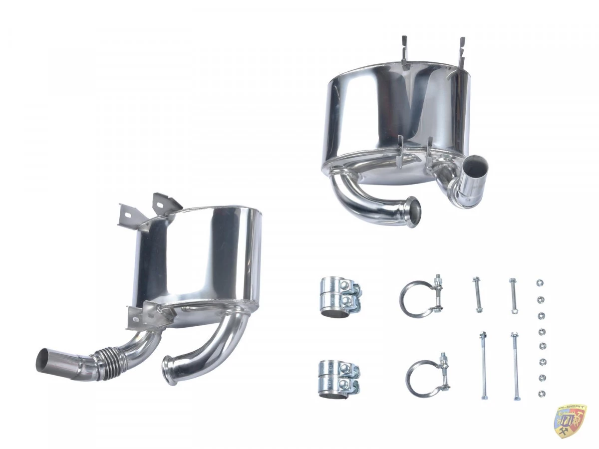 996 Carrera 3.4 sports exhaust polished stainless steel TÜV accessories Porsche 911 – Albert Motorsport