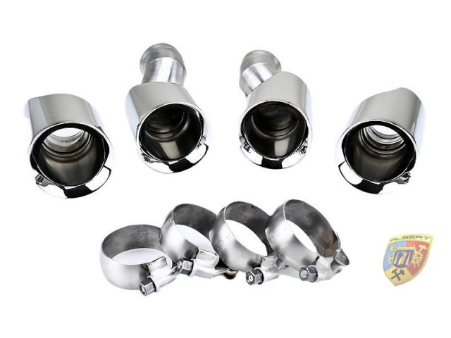 Panamera S Tubos de escape de acero inoxidable pulido de 100 mm Porsche 970