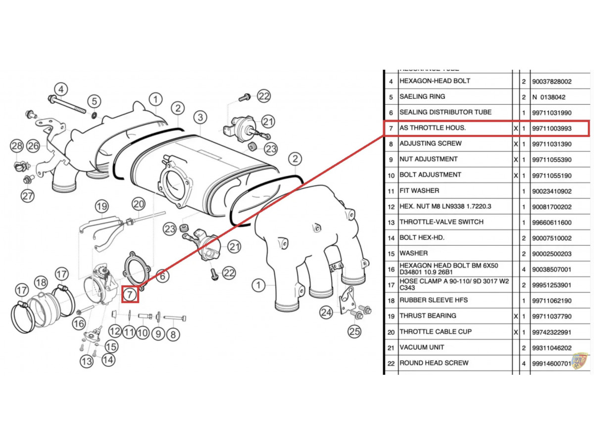 997 GT3 Cup throttle valve Porsche 911