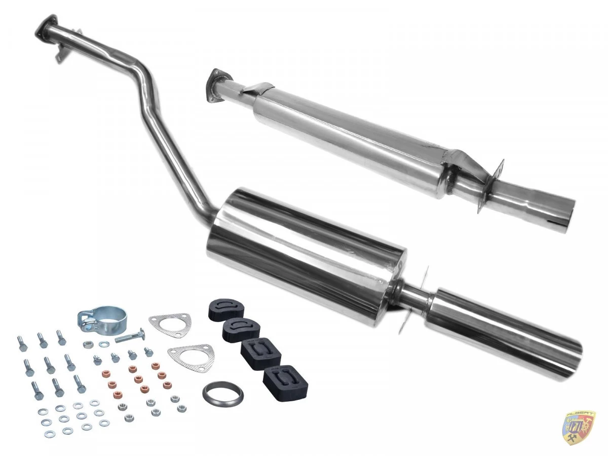 924 S - 944 - 2.5 Silenziatore Posteriore Scarico Silenziatore Anteriore Kit Acciaio Inox Porsche | Albert Motorsport