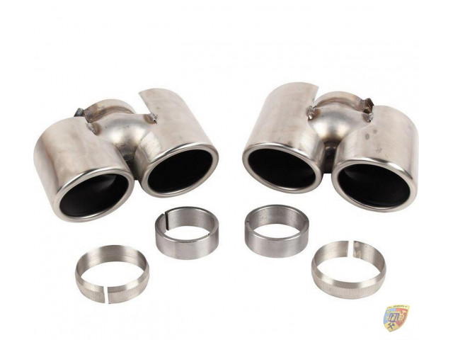 997 Carrera up to -'08 sports exhaust tailpipe double pipe stainless steel Porsche 911