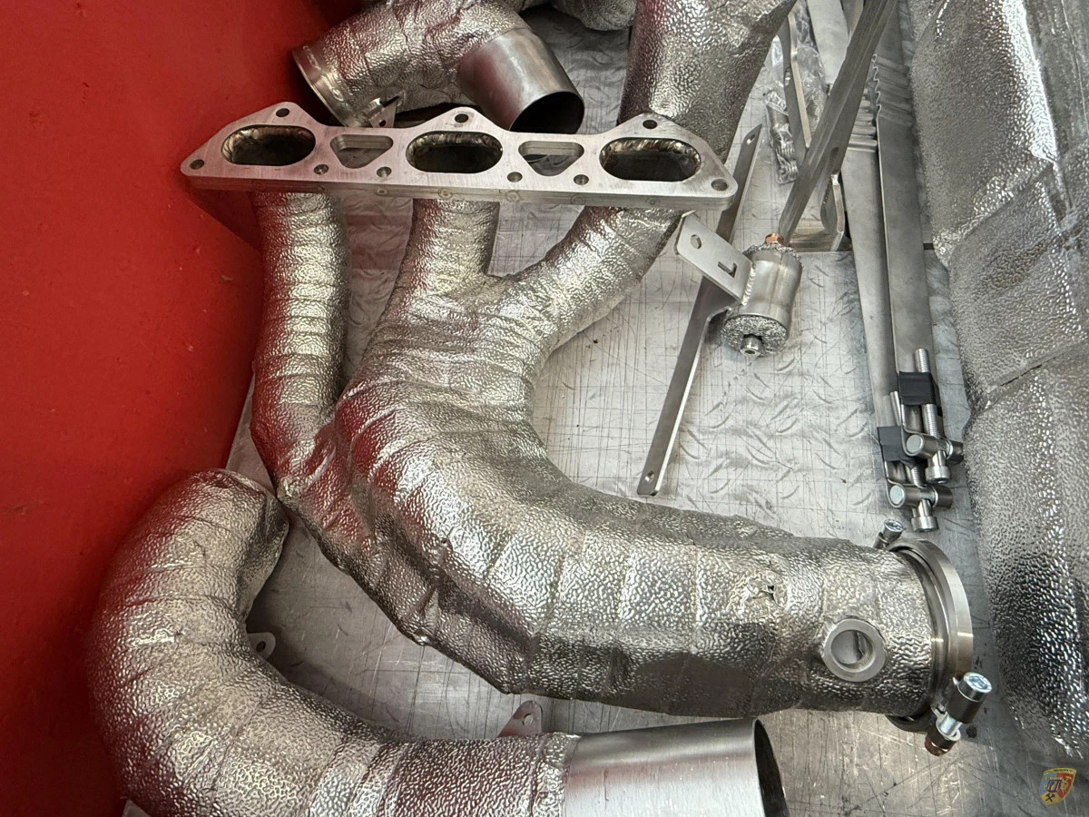 991.1 GT3 Cup Colector de escape de carreras con tubos de escape de repuesto y protección térmica opcional para Porsche 911 | Al