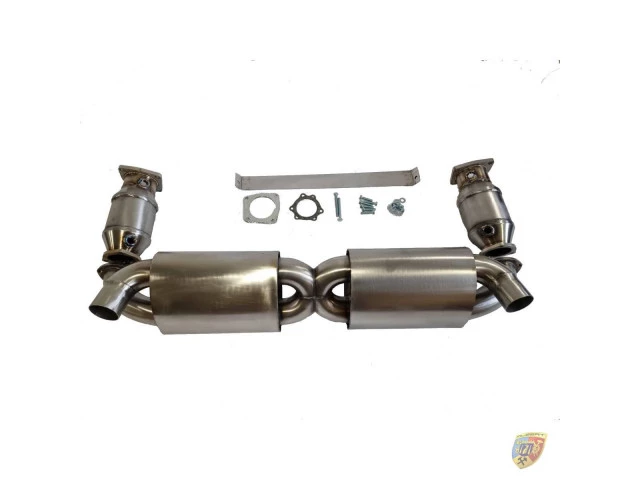 997.1 Turbo - GT2 sports exhaust with X pipe and stainless steel catalysts for Porsche 911 | Albert Motorsport