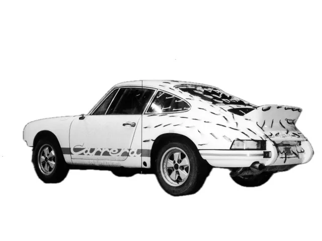 Alerón trasero con capó de fibra de vidrio y capó tipo cola de pato del 911 RS 2.7 litros Carrera