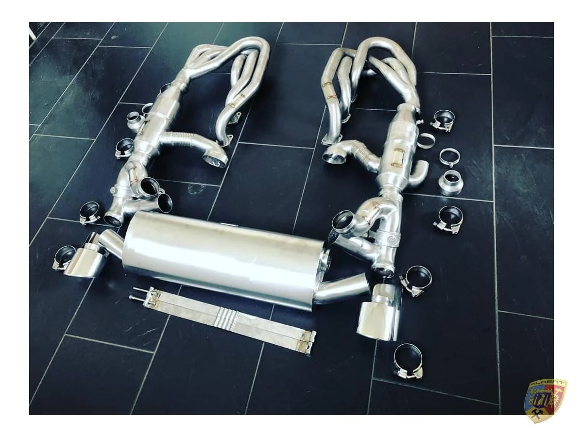 964 Carrera Auspuff Klappenanlage Edelstahl poliert 2 Endrohre Porsche 911 – Albert Motorsport