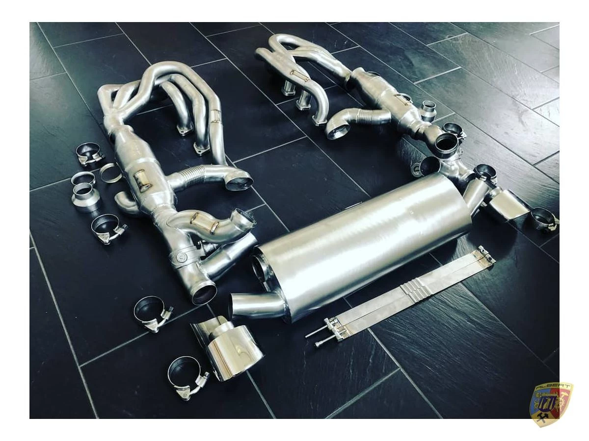964 Carrera exhaust flap system polished stainless steel 2 tailpipes Porsche 911 – Albert Motorsport
