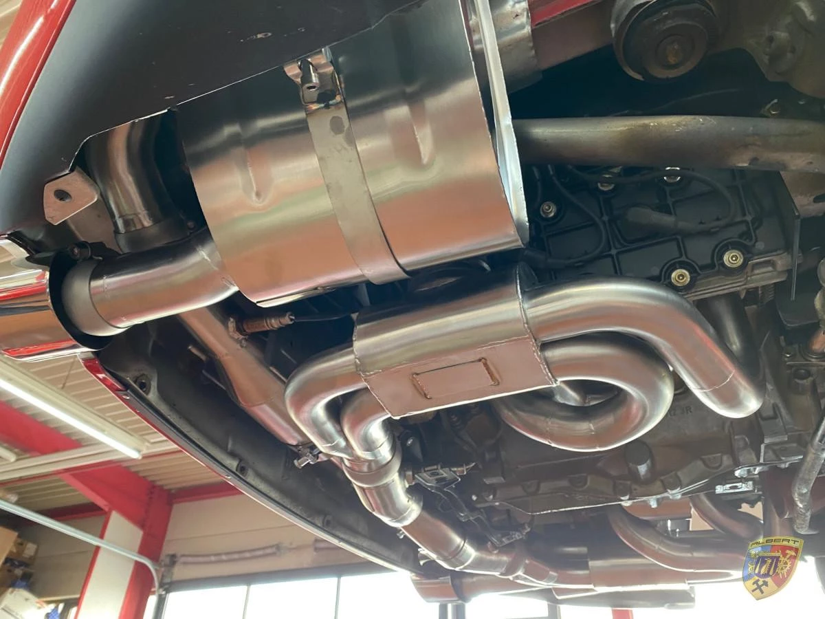 993 Carrera - RS sports exhaust Sportkat heater polished stainless steel 2 tailpipes for Porsche 911 – Albert Motorsport