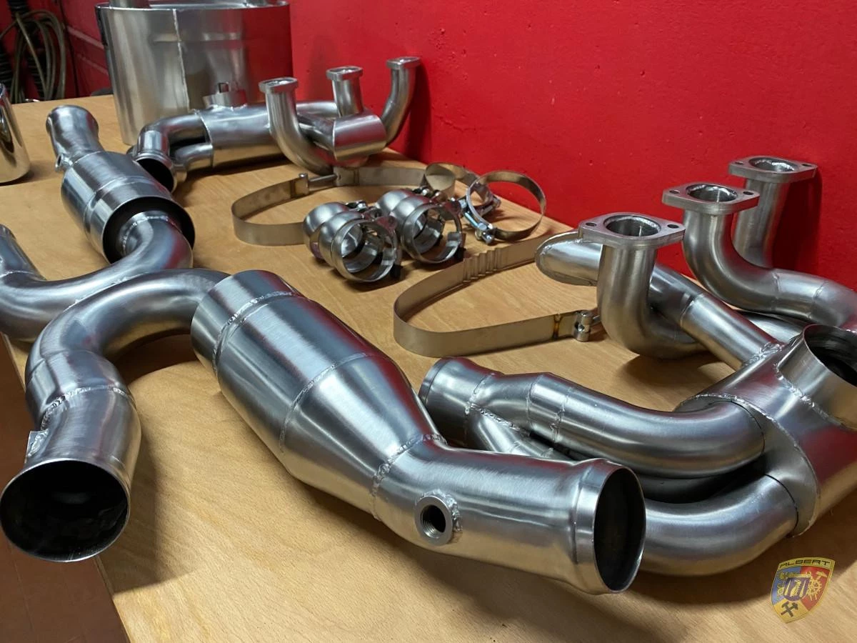 993 Carrera - RS échappement sport chauffage catalyseur sport acier inoxydable poli 2 sorties d'échappement pour Porsche 911 | A