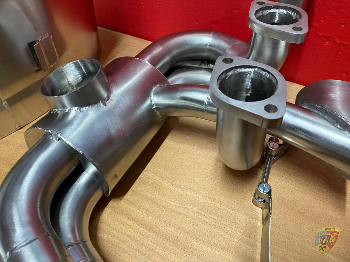 993 Carrera - RS sports exhaust Sportkat heater polished stainless steel 2 tailpipes for Porsche 911 – Albert Motorsport
